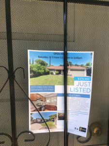 Just listed flyer delivered to the front doors.