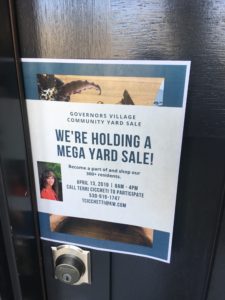 Neighborhood garage sale flyers distributed in the affluent El Dorado Hills, California, showcasing upscale homes