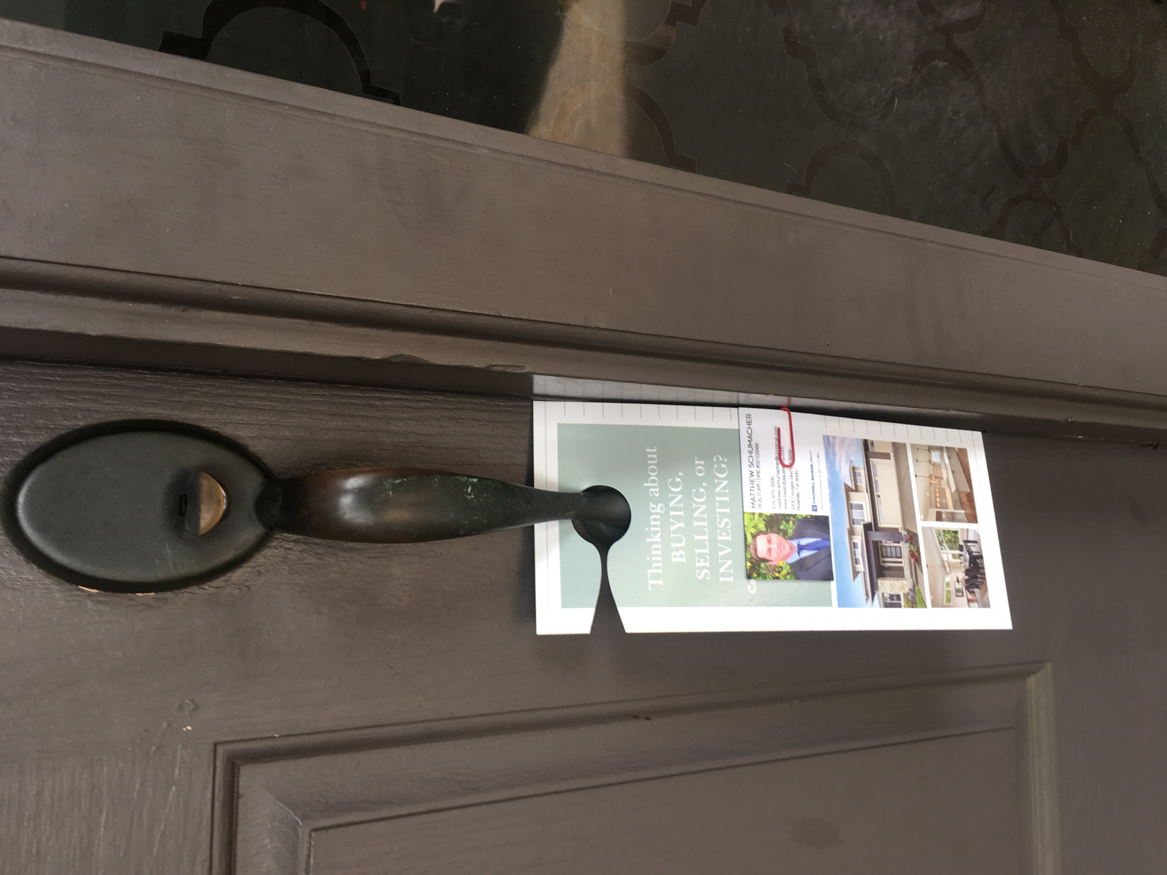 Real Estate Door hanger delivered door to door